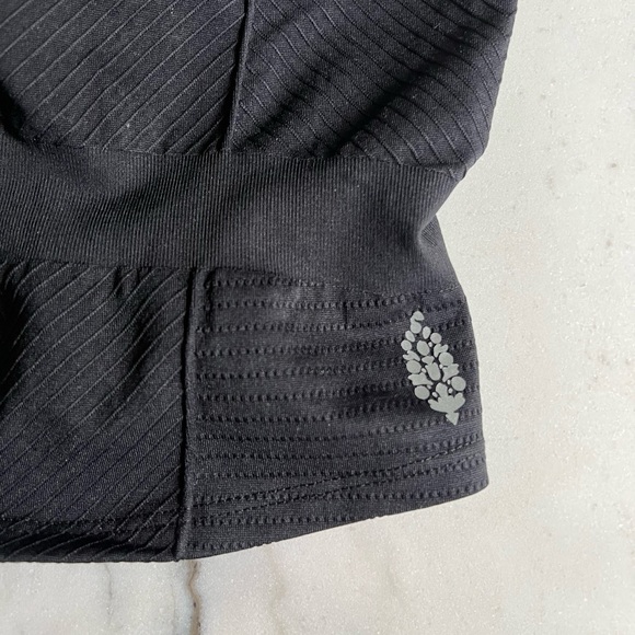 FP Movement by Free People Cinched Textured Sports Bra Cami Top Black - Picture 2 of 6